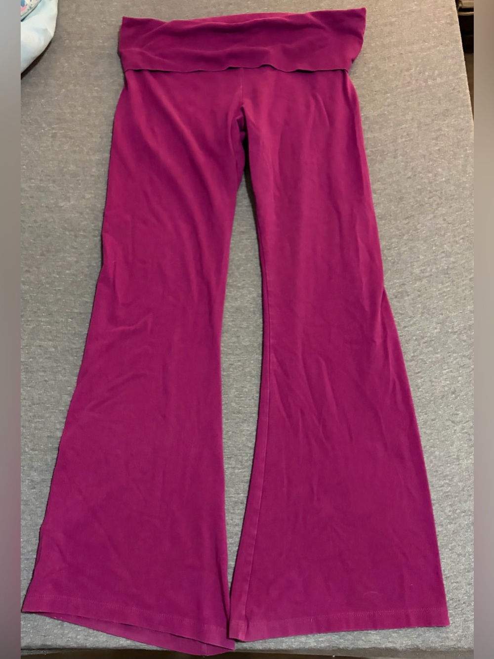 Victoria’s Secret PINK Y2K Fold-Over Flare Leggings in Vivid Magenta